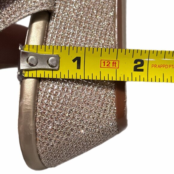 Benjamin Walk Sandals Womens 9.5M Gold Rhinestone Wedge Bridal Cocktail Holiday - Picture 11 of 15